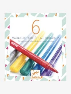 6 Marqueurs Pailletés DJECO Multicolore - Djeco