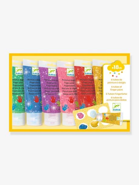 6 Tubes De Peinture à Doigts Paillettes - DJECO Jaune - Djeco 4 6 Tubes De Peinture à Doigts Paillettes - DJECO Jaune - Djeco – Image 2