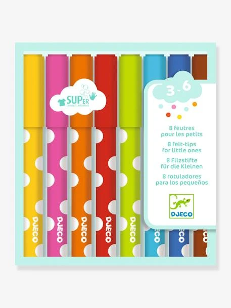 8 Feutres Pour Les Petits DJECO Multicolore - Djeco 3 8 Feutres Pour Les Petits DJECO Multicolore - Djeco