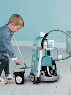 Chariot De Ménage Avec Aspirateur - SMOBY Bleu - Smoby -Jouets et Rêves Soldes 2025 chariot de menage avec aspirateur smoby 4