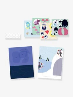 Collages Les Câlins DJECO Bleu - Djeco -Jouets et Rêves Soldes 2025 collages les calins djeco 2