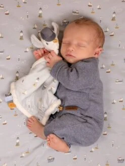 Doudou Carré Mouette - Sailors Bay - LITTLE DUTCH Bleu Grisé - Little Dutch -Jouets et Rêves Soldes 2025 doudou carre mouette sailors bay little dutch 1