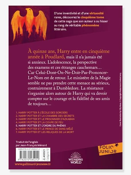 Harry Potter Et L'Ordre Du Phénix -T5 - GALLIMARD JEUNESSE Marron - Gallimard 4 Harry Potter Et L'Ordre Du Phénix -T5 - GALLIMARD JEUNESSE Marron - Gallimard – Image 2