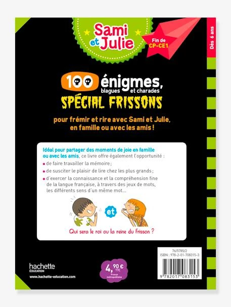 Livre éducatif Sami Et Julie - 100 Enigmes, Spécial Frissons - HACHETTE ÉDUCATION Blanc - Hachette 5 Livre éducatif Sami Et Julie - 100 Enigmes, Spécial Frissons - HACHETTE ÉDUCATION Blanc - Hachette – Image 3